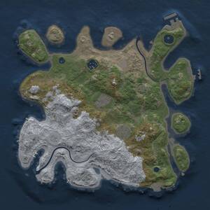 Thumbnail Rust Map: Procedural Map, Size: 3250, Seed: 1618704010, 10 Monuments