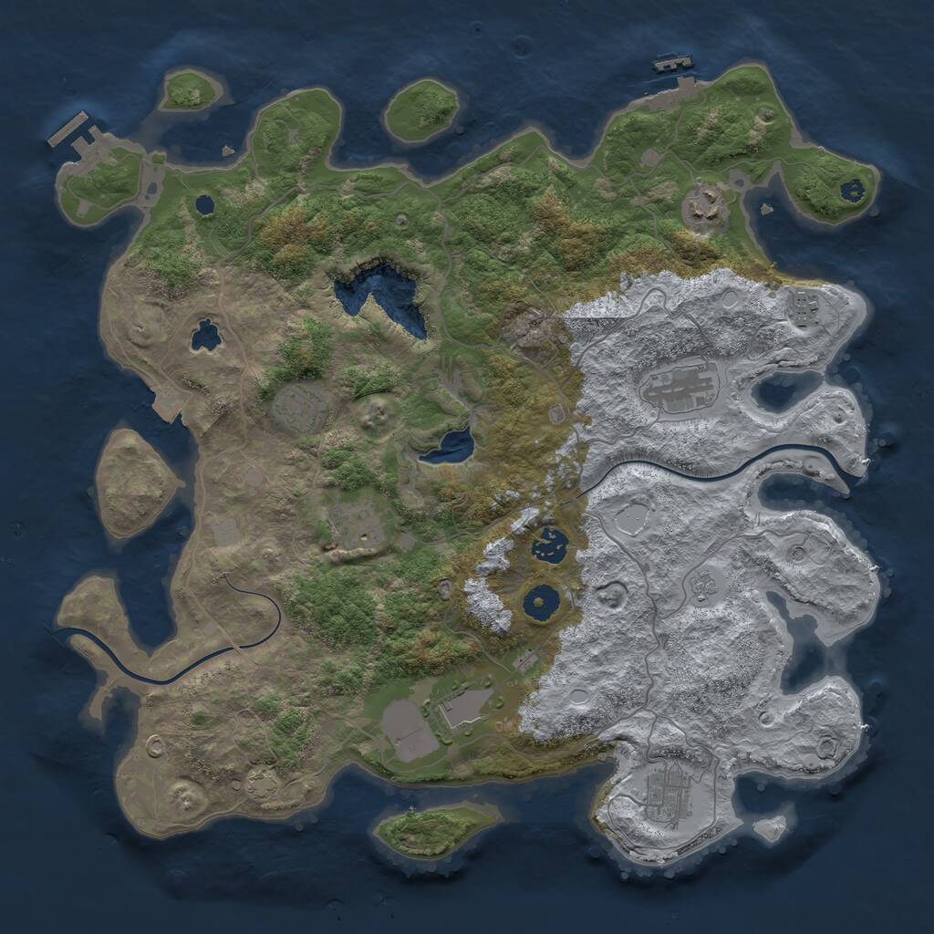 Rust Map: Procedural Map, Size: 4000, Seed: 65226, 14 Monuments