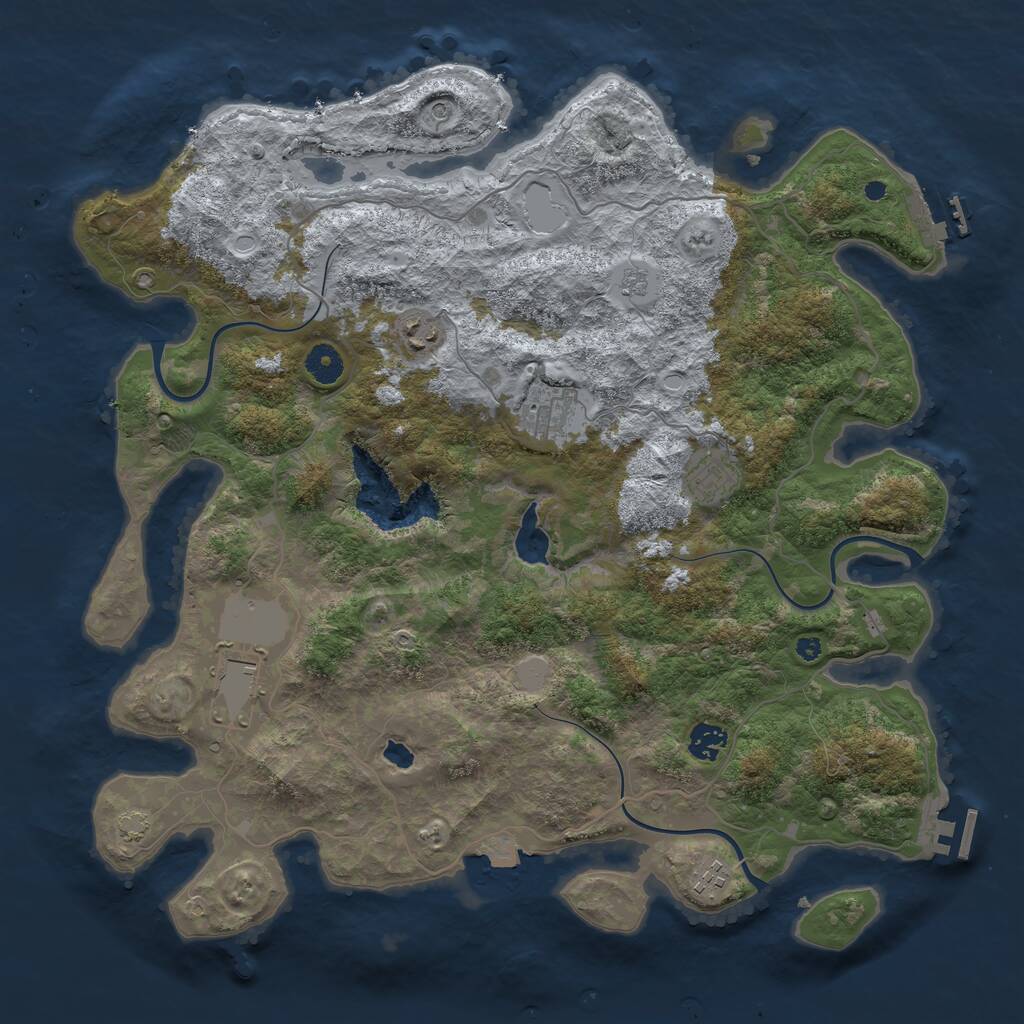 Rust Map: Procedural Map, Size: 4100, Seed: 73737635, 12 Monuments