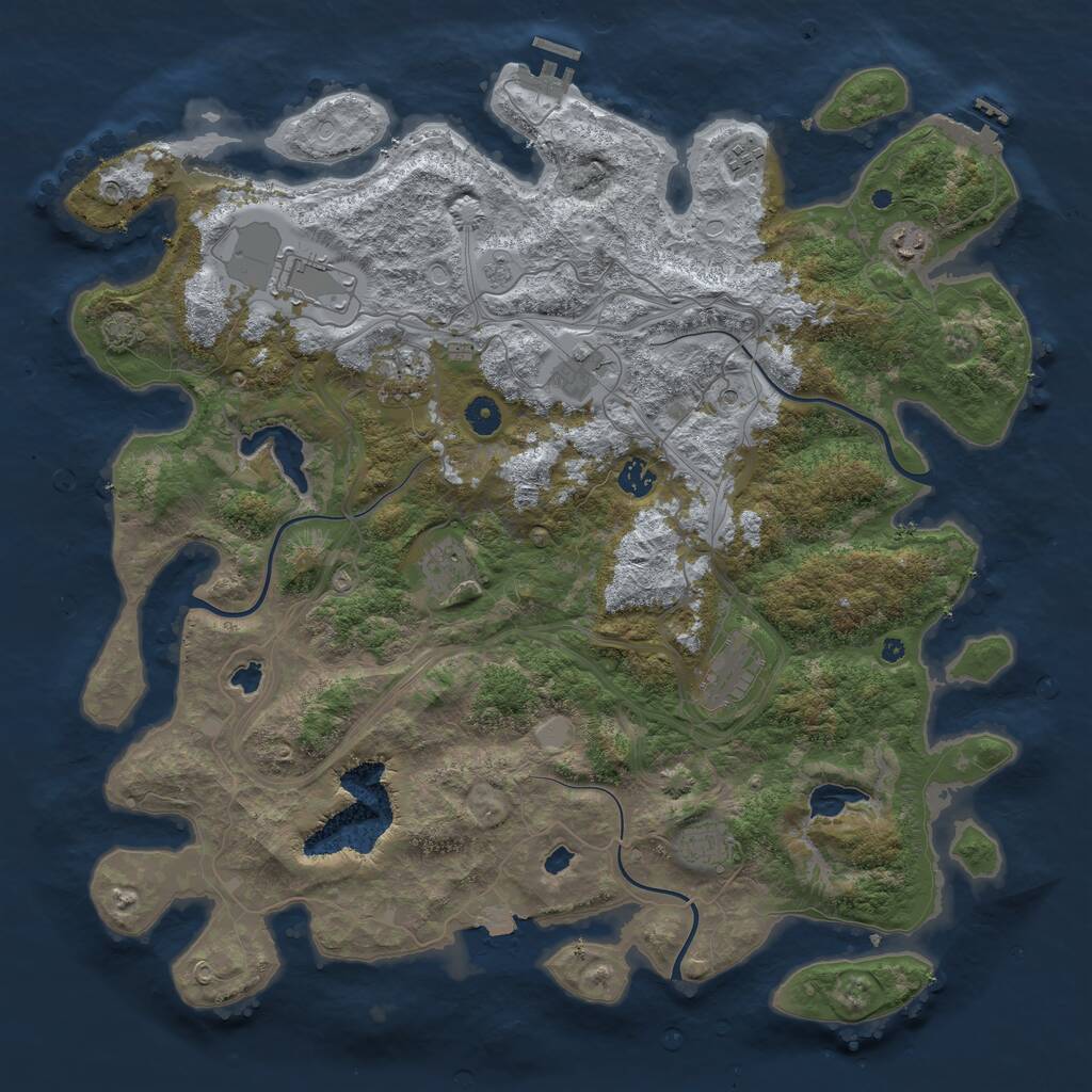 Rust Map: Procedural Map, Size: 4500, Seed: 73737635, 15 Monuments