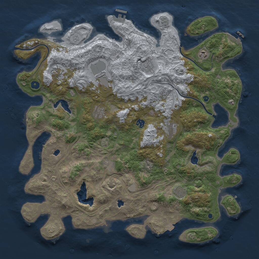 Rust Map: Procedural Map, Size: 4600, Seed: 73737635, 16 Monuments