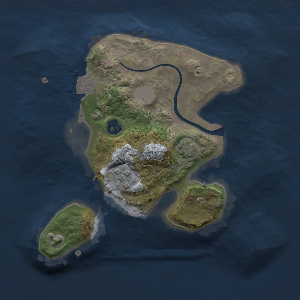 Rust Map: Procedural Map, Size: 2000, Seed: 2137206331, 3 Monuments