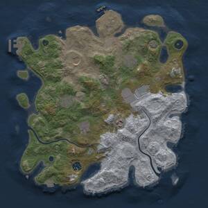 Thumbnail Rust Map: Procedural Map, Size: 3500, Seed: 27119, 14 Monuments