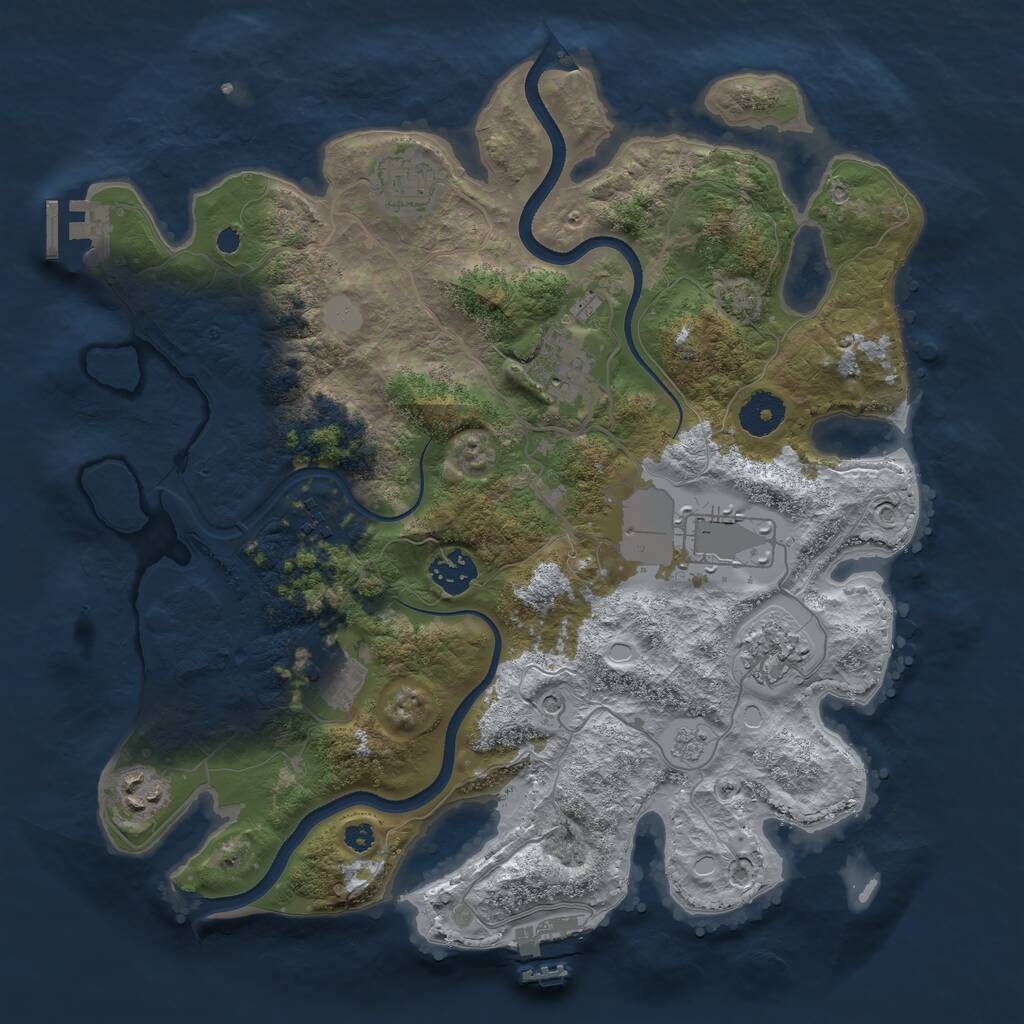 Rust Map: Procedural Map, Size: 3500, Seed: 27119, 14 Monuments