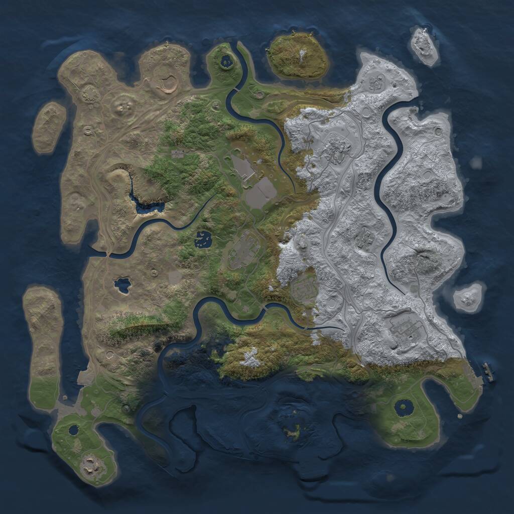Rust Map: Procedural Map, Size: 4250, Seed: 4834, 15 Monuments