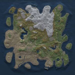 Thumbnail Rust Map: Procedural Map, Size: 4000, Seed: 36454590, 13 Monuments