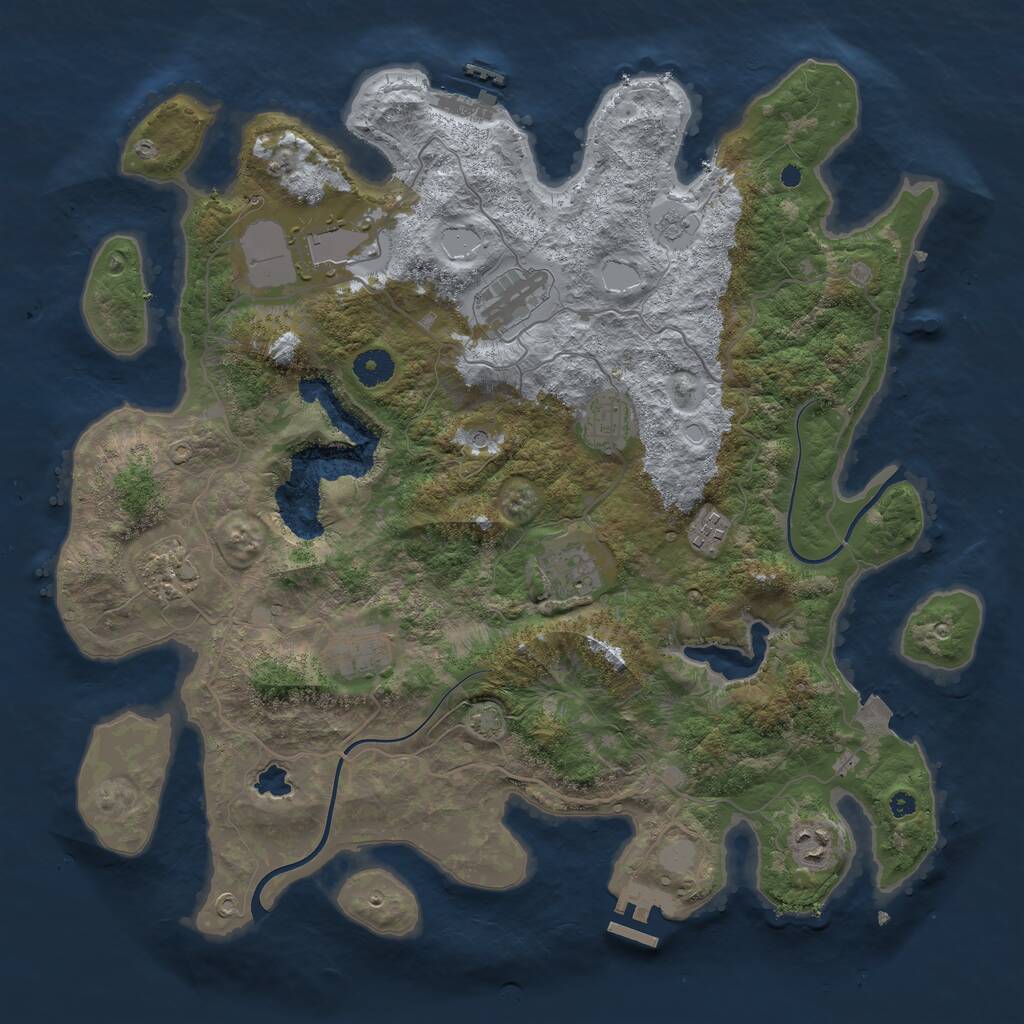 Rust Map: Procedural Map, Size: 4000, Seed: 36454590, 14 Monuments