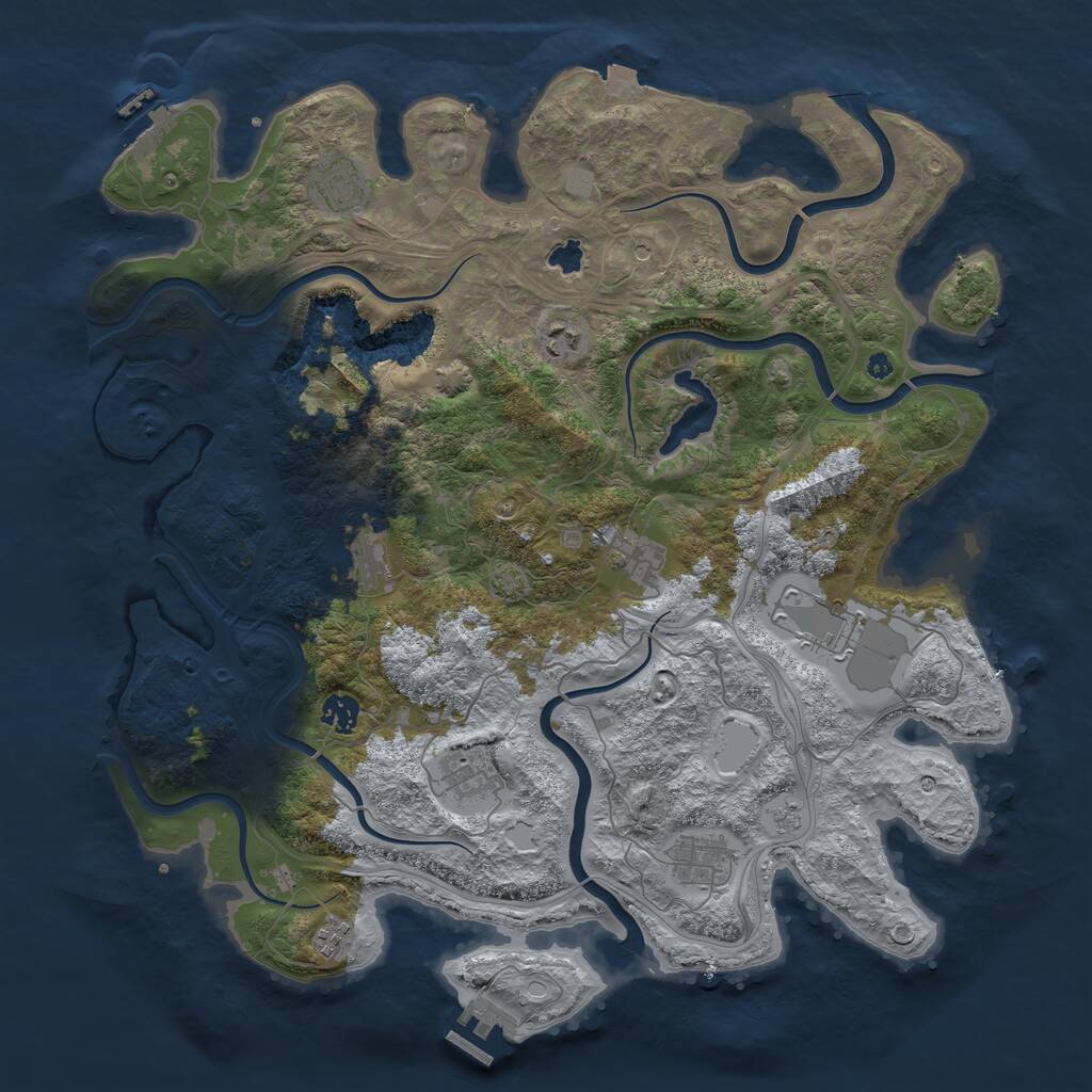 Rust Map: Procedural Map, Size: 4250, Seed: 1964191607, 15 Monuments