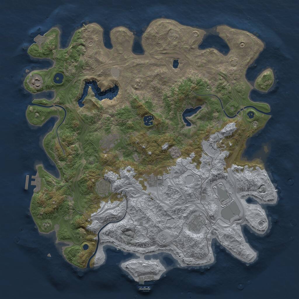 Rust Map: Procedural Map, Size: 4250, Seed: 1964191607, 15 Monuments