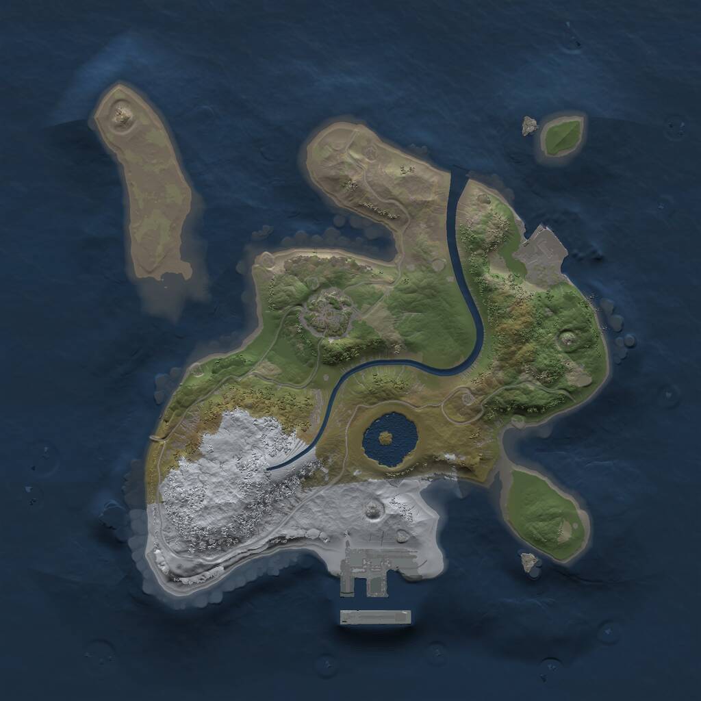 Rust Map: Procedural Map, Size: 2000, Seed: 6738333, 3 Monuments