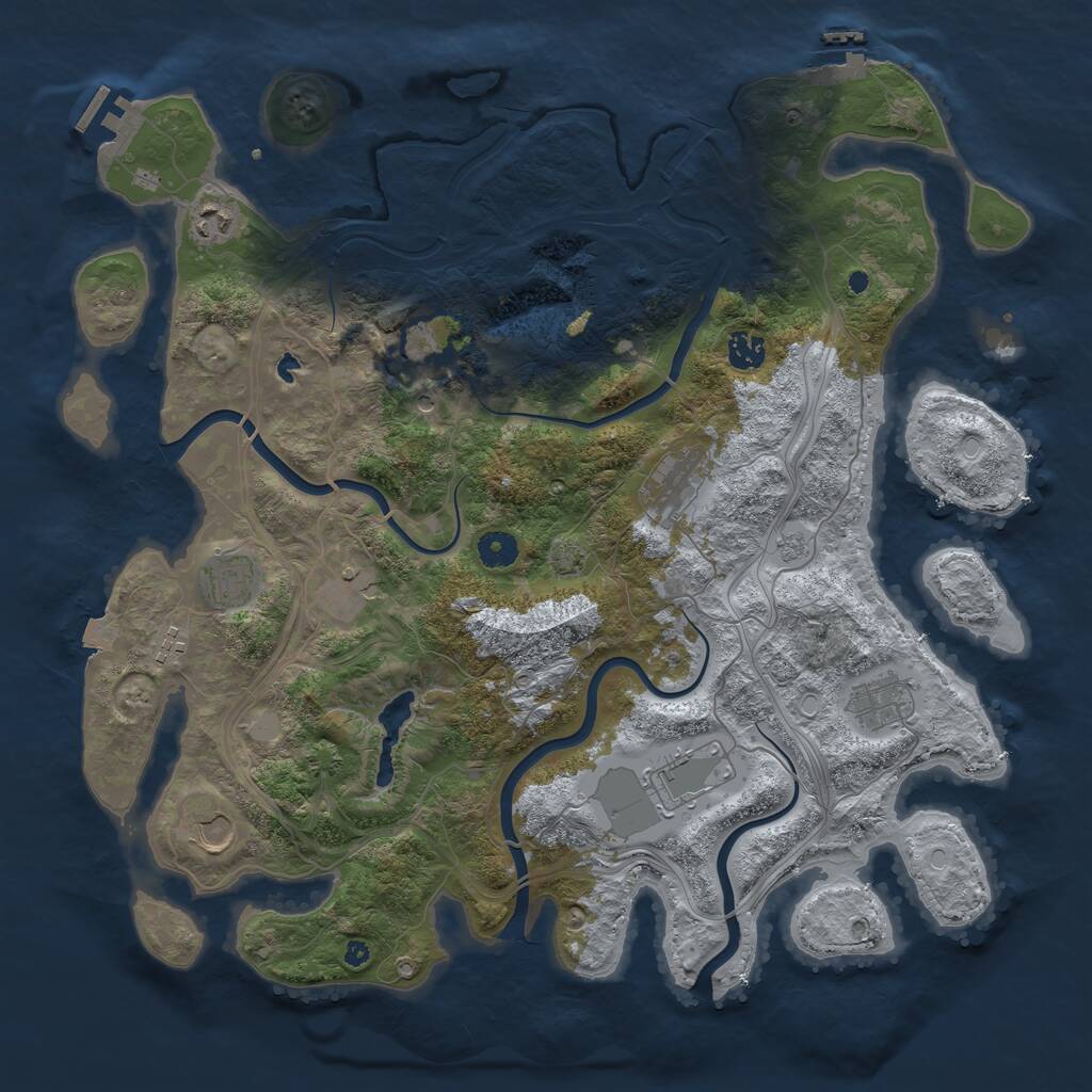 Rust Map: Procedural Map, Size: 4250, Seed: 41563, 16 Monuments