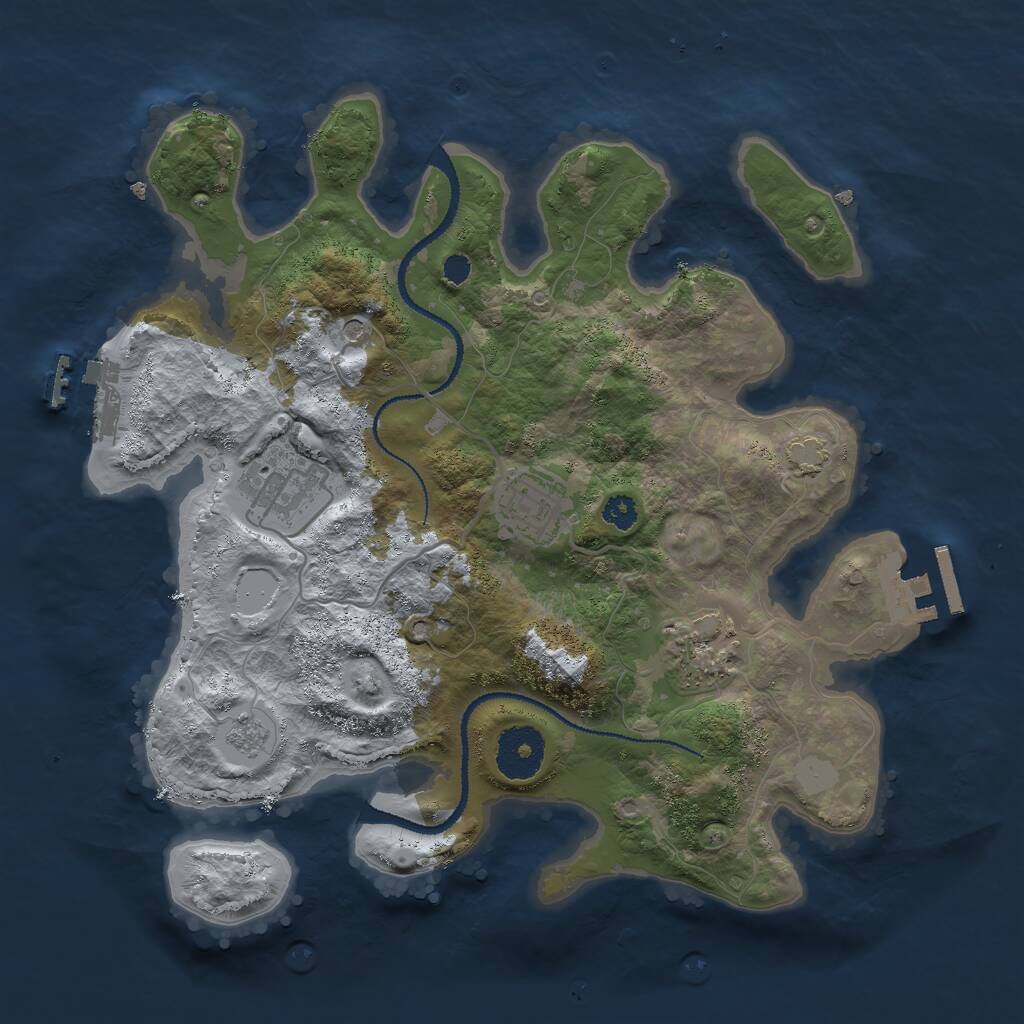 Rust Map: Procedural Map, Size: 3000, Seed: 1973034330, 9 Monuments