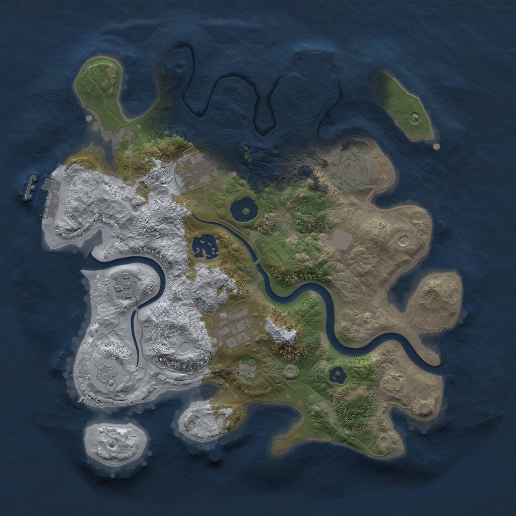Rust Map: Procedural Map, Size: 3000, Seed: 1973034330, 11 Monuments