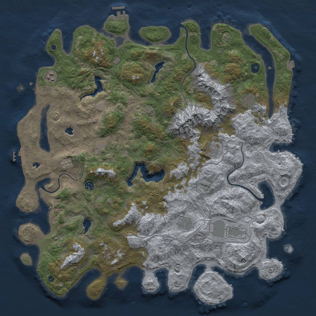Rust Map: Procedural Map, Size: 5000, Seed: 523433246, 15 Monuments