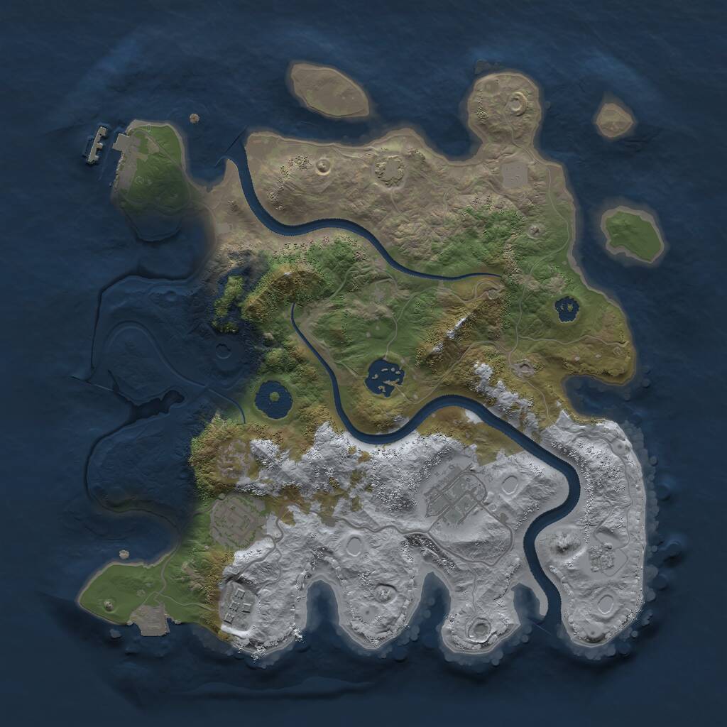 Rust Map: Procedural Map, Size: 3000, Seed: 1838433822, 9 Monuments