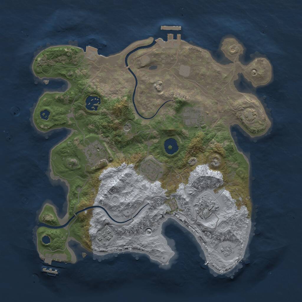 Rust Map: Procedural Map, Size: 3000, Seed: 1741714279, 12 Monuments