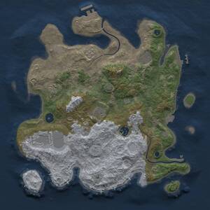 Thumbnail Rust Map: Procedural Map, Size: 3500, Seed: 31922730, 12 Monuments