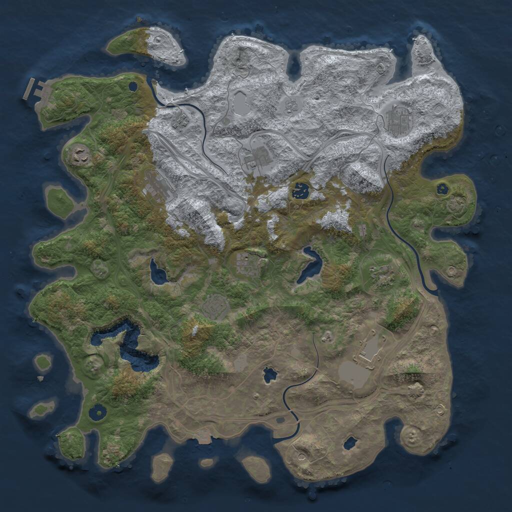 Rust Map: Procedural Map, Size: 4500, Seed: 1786305093, 15 Monuments