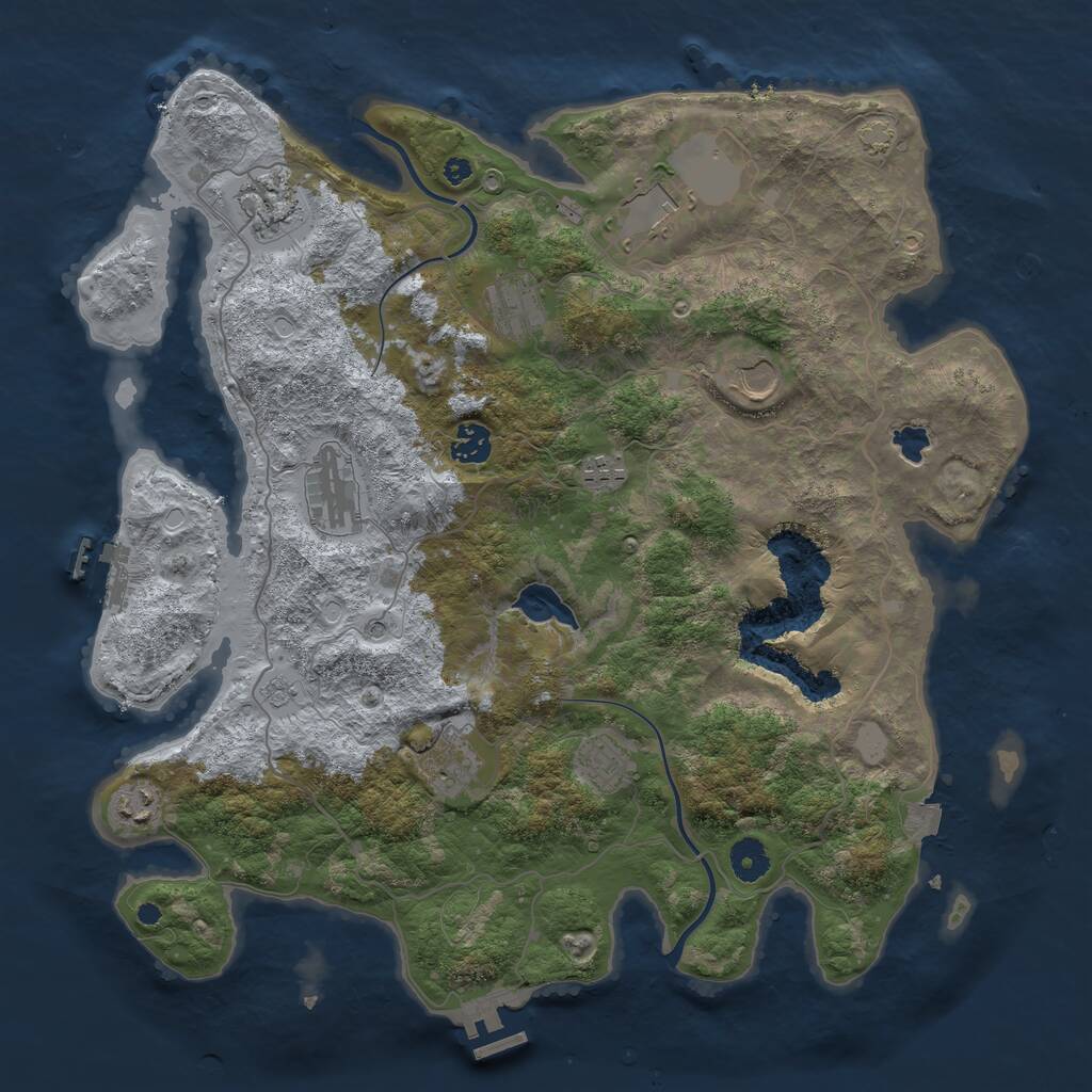 Rust Map: Procedural Map, Size: 4000, Seed: 878105121, 16 Monuments