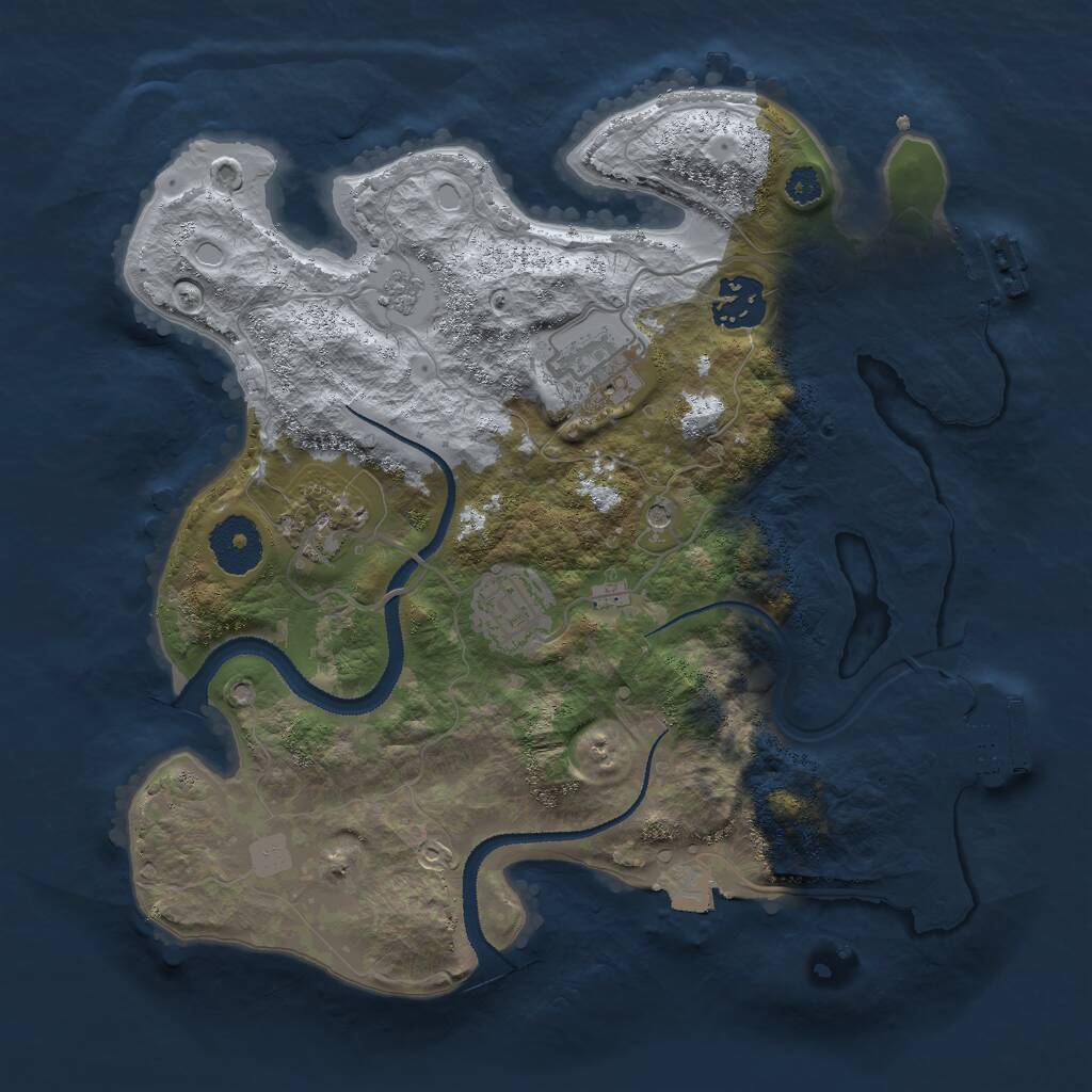 Rust Map: Procedural Map, Size: 3000, Seed: 723971447, 9 Monuments