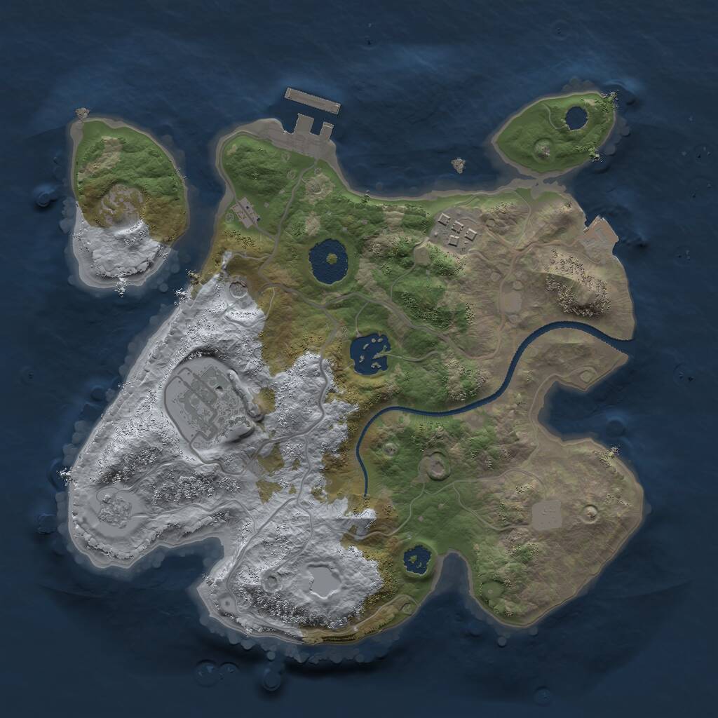 Rust Map: Procedural Map, Size: 2600, Seed: 973465570, 7 Monuments