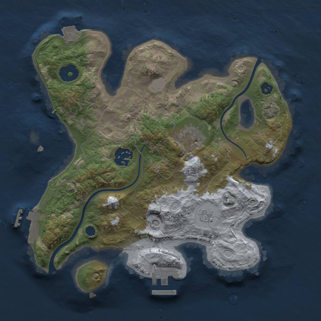 Rust Map: Procedural Map, Size: 2655, Seed: 481981, 8 Monuments