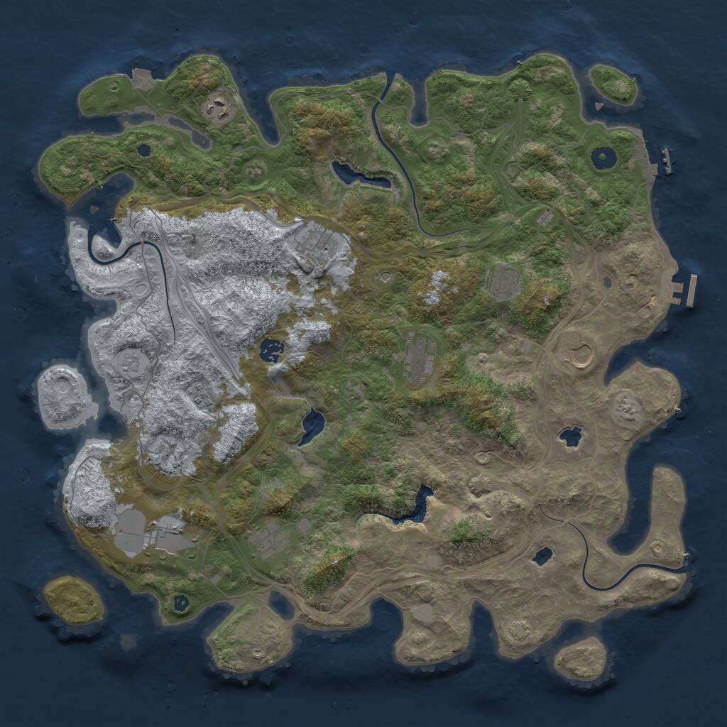 Rust Map: Procedural Map, Size: 4504, Seed: 155, 16 Monuments