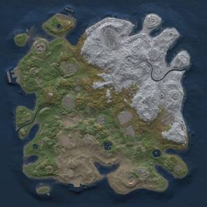Thumbnail Rust Map: Procedural Map, Size: 3750, Seed: 1656287346, 17 Monuments