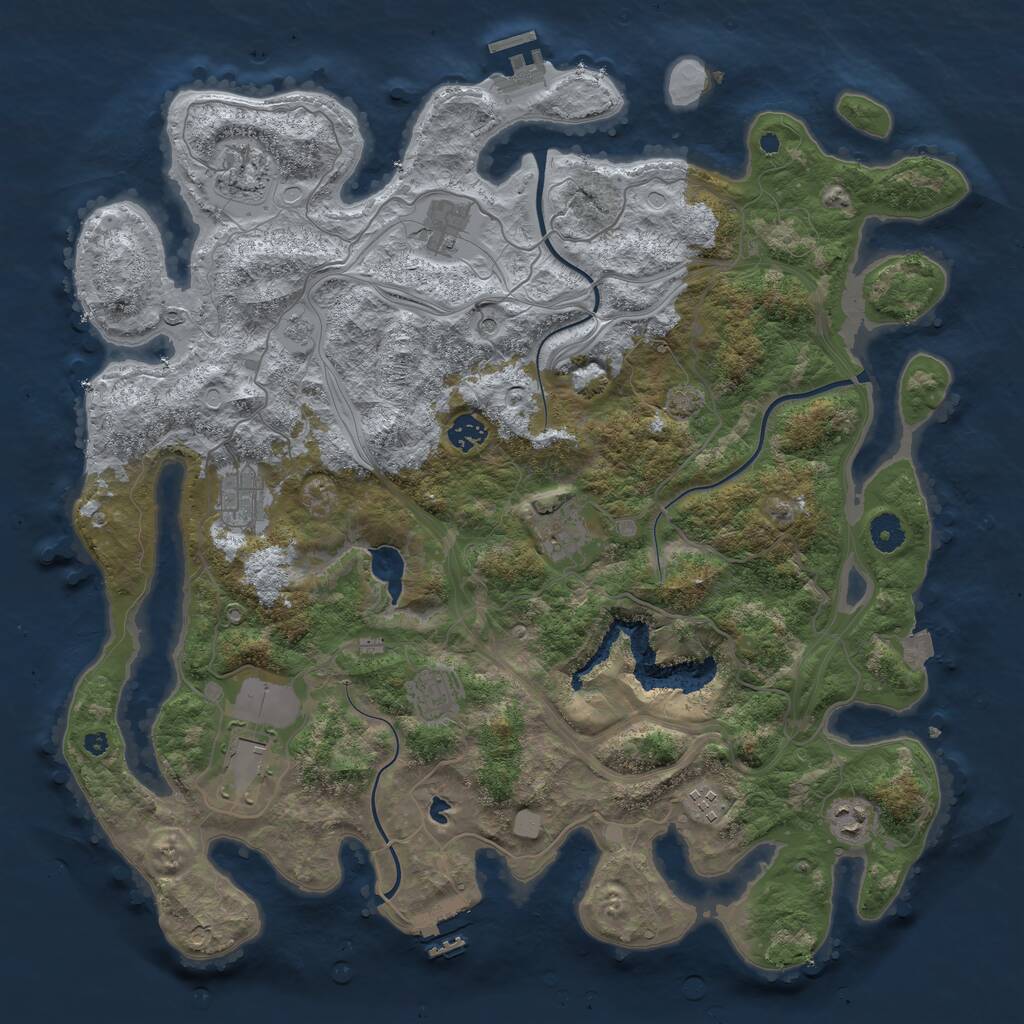 Rust Map: Procedural Map, Size: 4250, Seed: 935207577, 15 Monuments