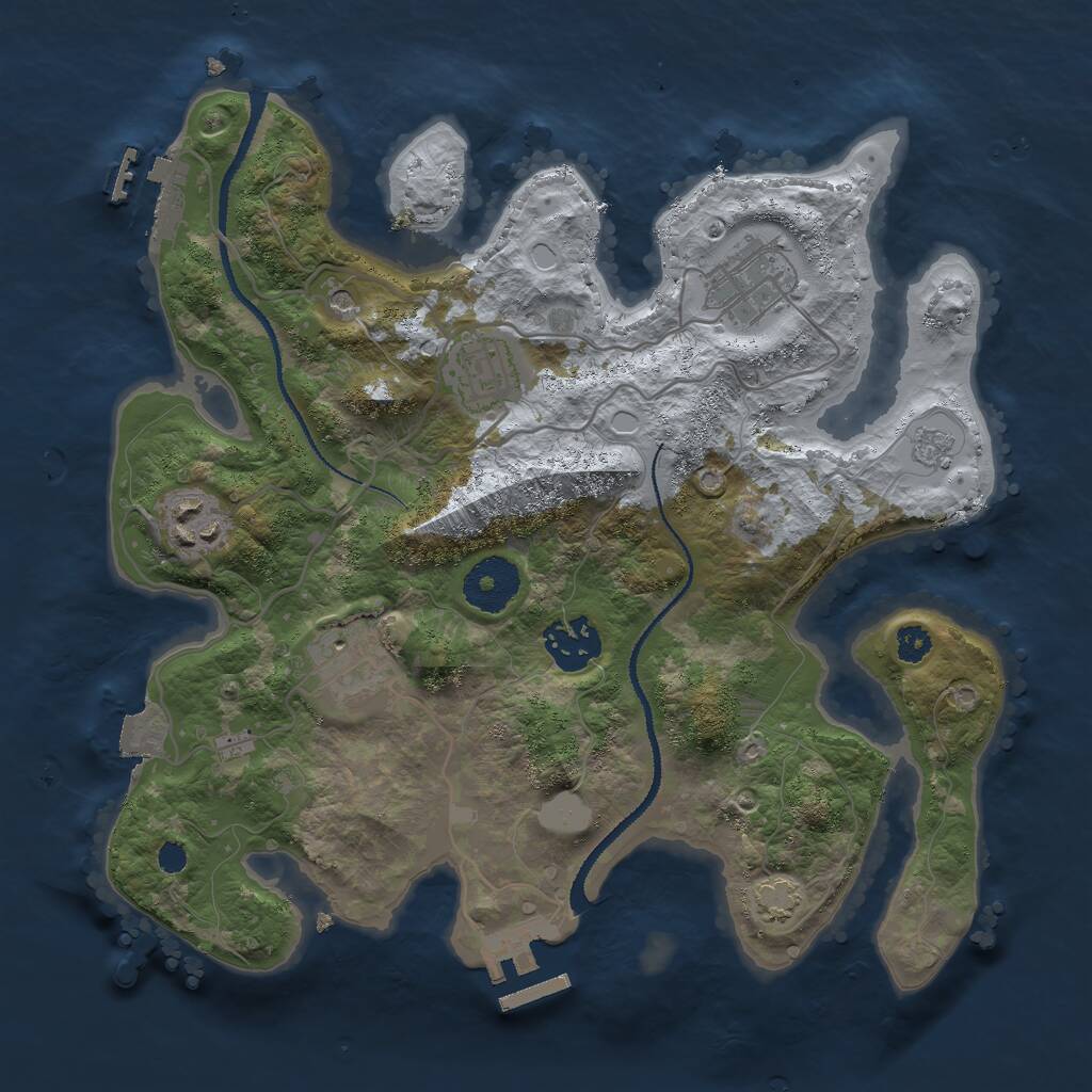 Rust Map: Procedural Map, Size: 3000, Seed: 562421684, 11 Monuments