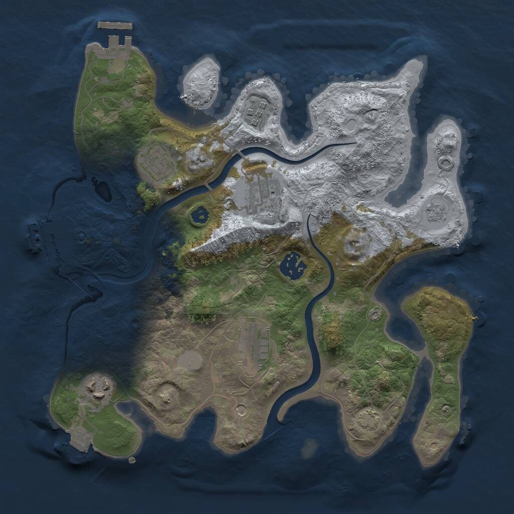 Rust Map: Procedural Map, Size: 3000, Seed: 562421684, 12 Monuments