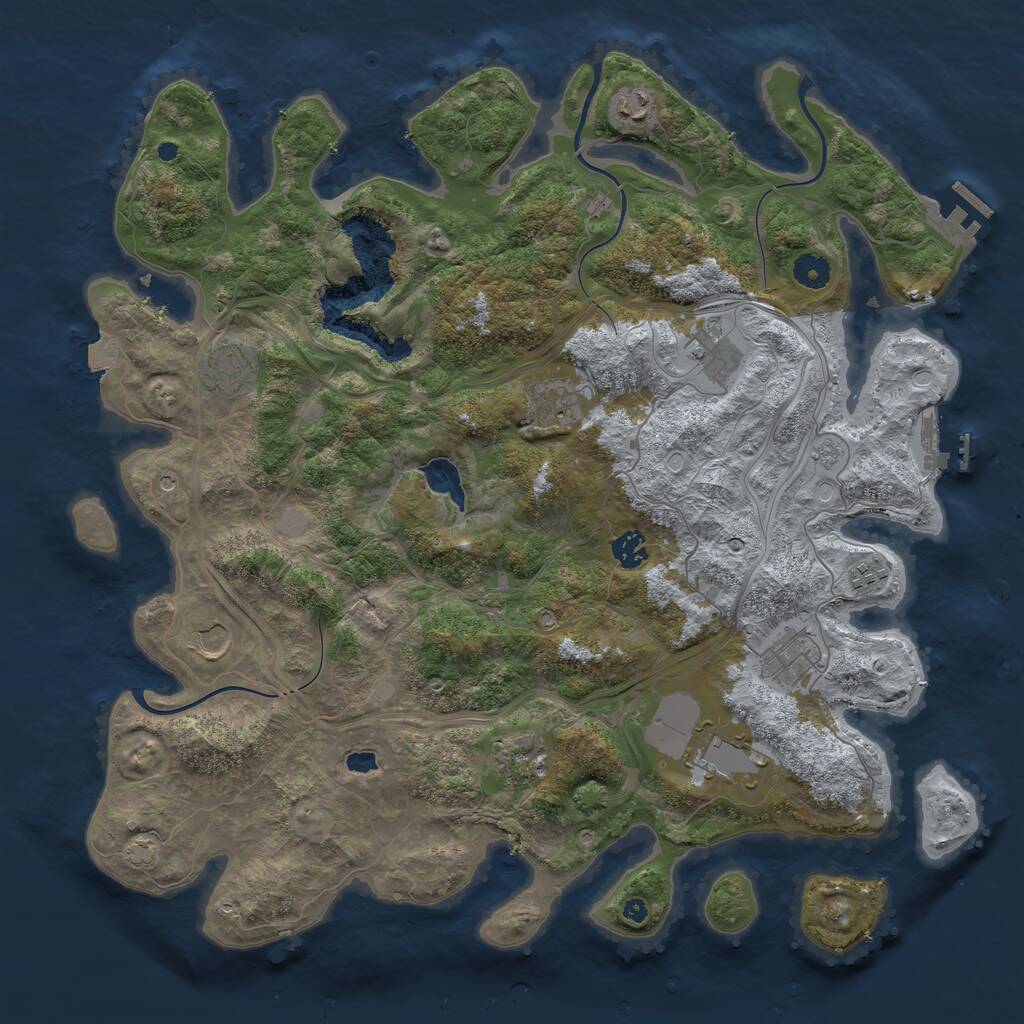 Rust Map: Procedural Map, Size: 4250, Seed: 1312236557, 16 Monuments