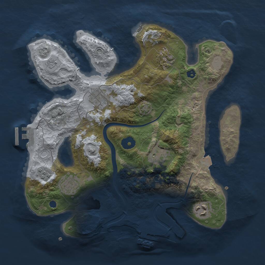 Rust Map: Procedural Map, Size: 3000, Seed: 550436220, 12 Monuments