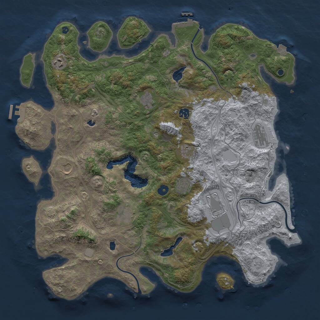 Rust Map: Procedural Map, Size: 4500, Seed: 892101862, 16 Monuments