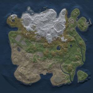 Thumbnail Rust Map: Procedural Map, Size: 3500, Seed: 1428236909, 14 Monuments