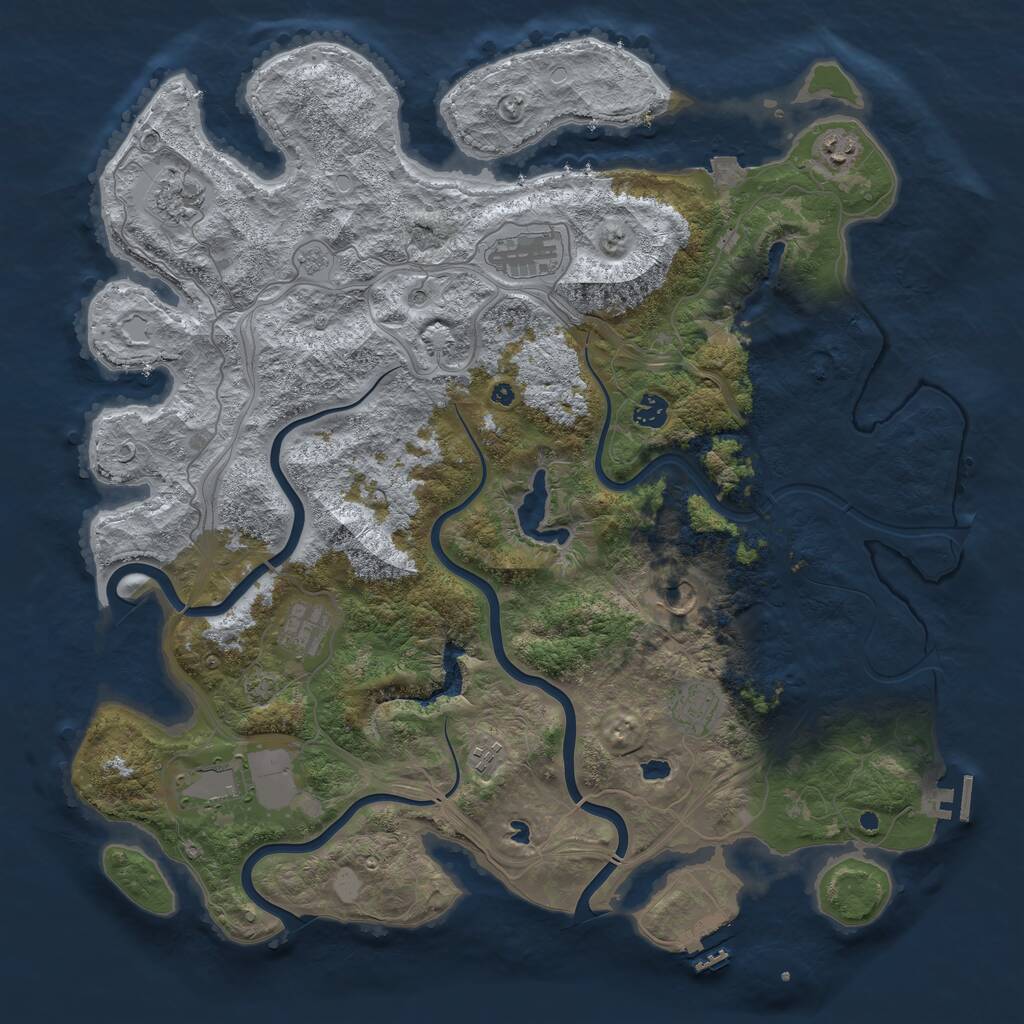 Rust Map: Procedural Map, Size: 4500, Seed: 1455607618, 15 Monuments