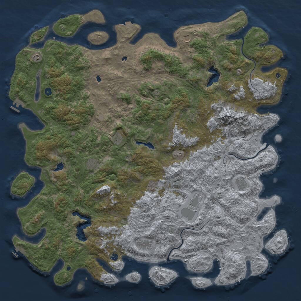 Rust Map: Procedural Map, Size: 6000, Seed: 13366, 17 Monuments