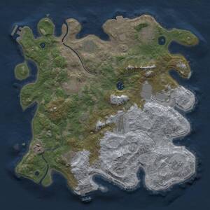 Thumbnail Rust Map: Procedural Map, Size: 3750, Seed: 1792319988, 16 Monuments