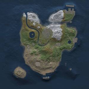 Thumbnail Rust Map: Procedural Map, Size: 2200, Seed: 1841868393, 4 Monuments