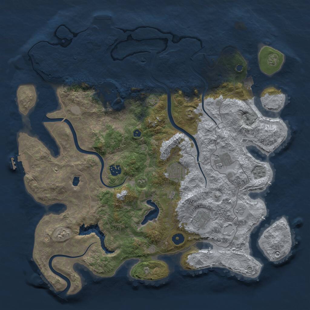 Rust Map: Procedural Map, Size: 4000, Seed: 31261951, 12 Monuments