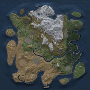 Thumbnail Rust Map: Procedural Map, Size: 3500, Seed: 1619584666, 16 Monuments