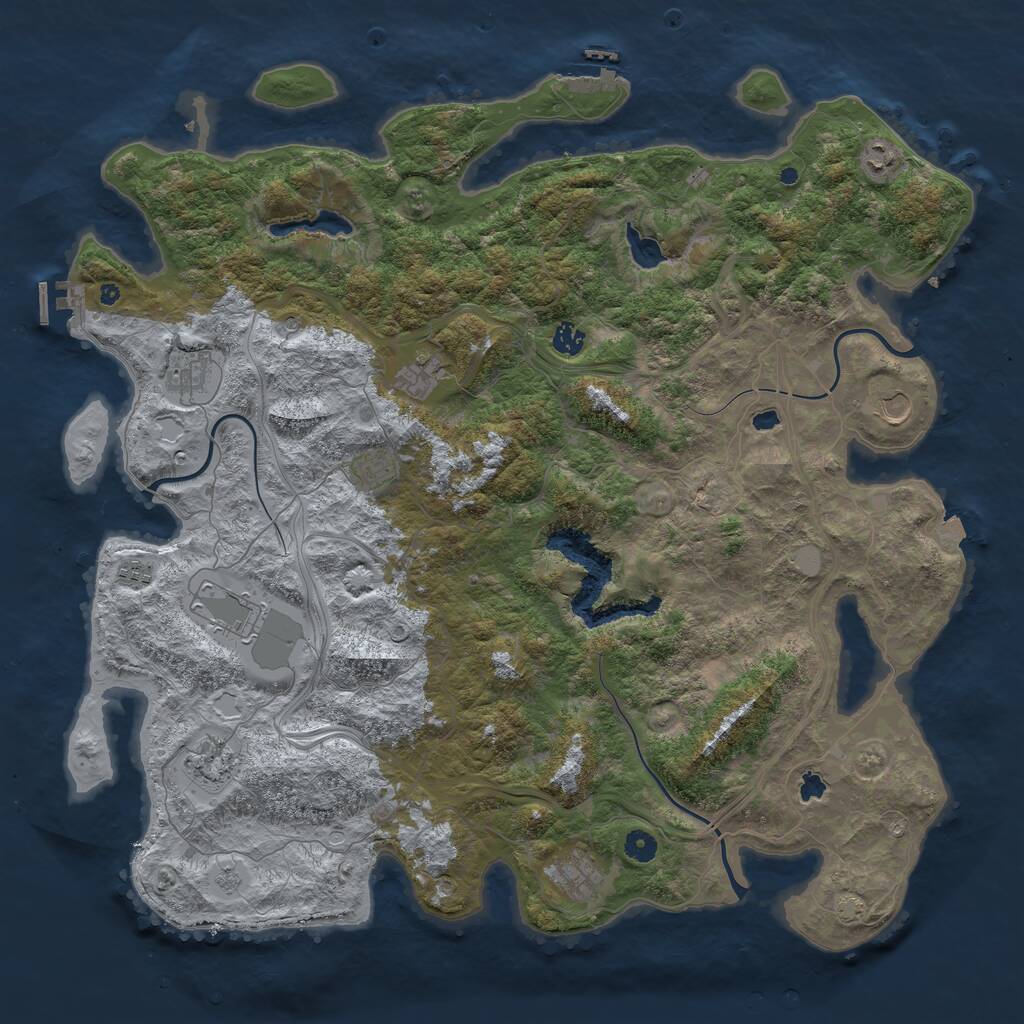 Rust Map: Procedural Map, Size: 4800, Seed: 1808629376, 16 Monuments