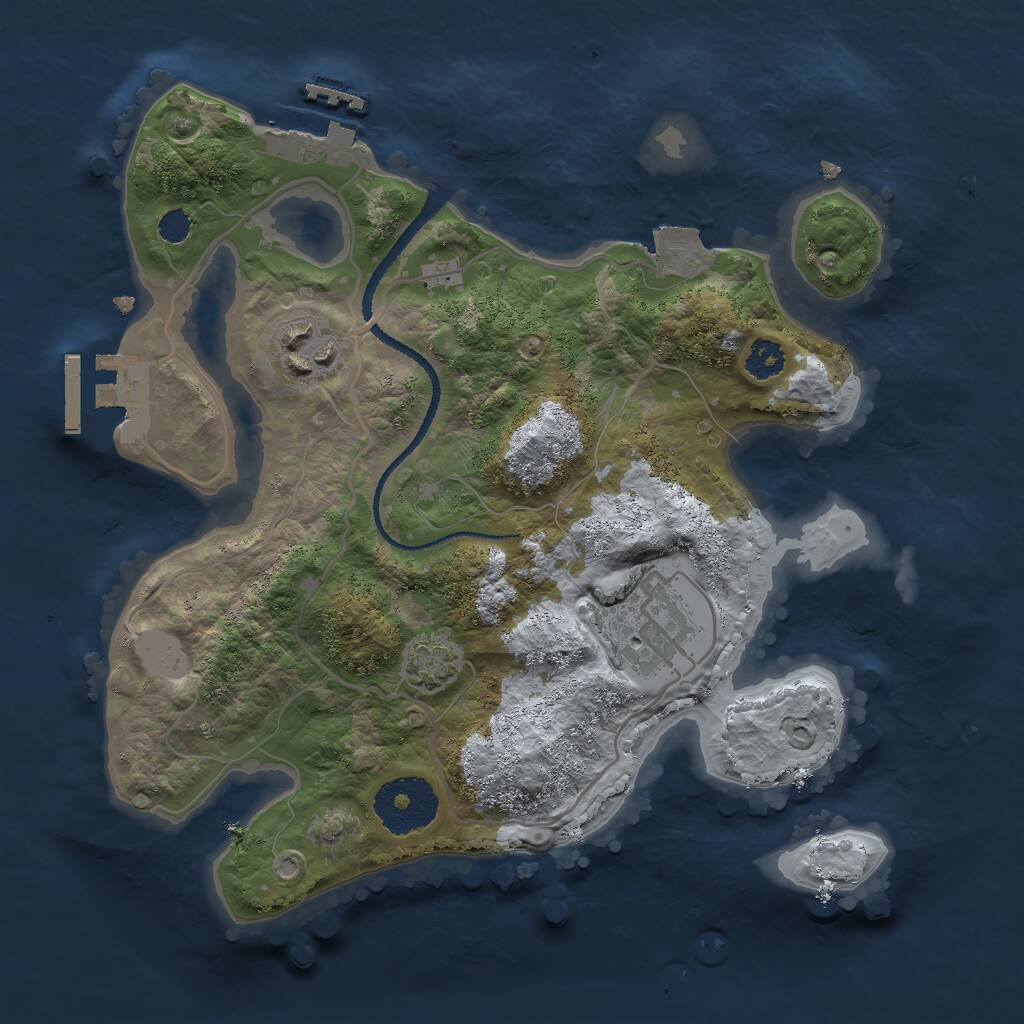 Rust Map: Procedural Map, Size: 2600, Seed: 246775244, 6 Monuments