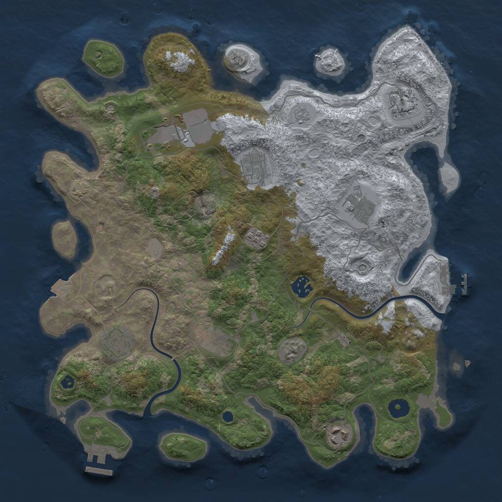 Rust Map: Procedural Map, Size: 3750, Seed: 813011, 15 Monuments