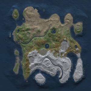 Thumbnail Rust Map: Procedural Map, Size: 3000, Seed: 208133267, 9 Monuments