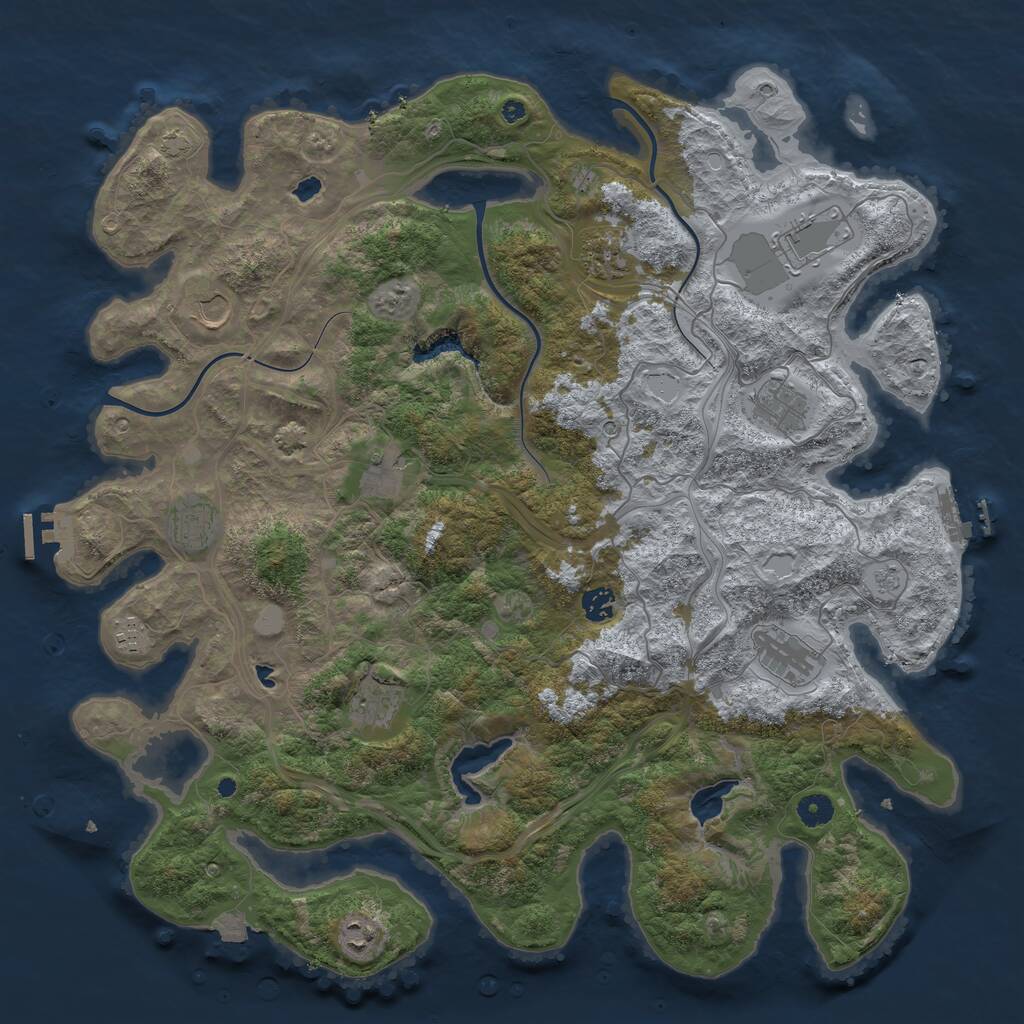 Rust Map: Procedural Map, Size: 4500, Seed: 549090, 17 Monuments