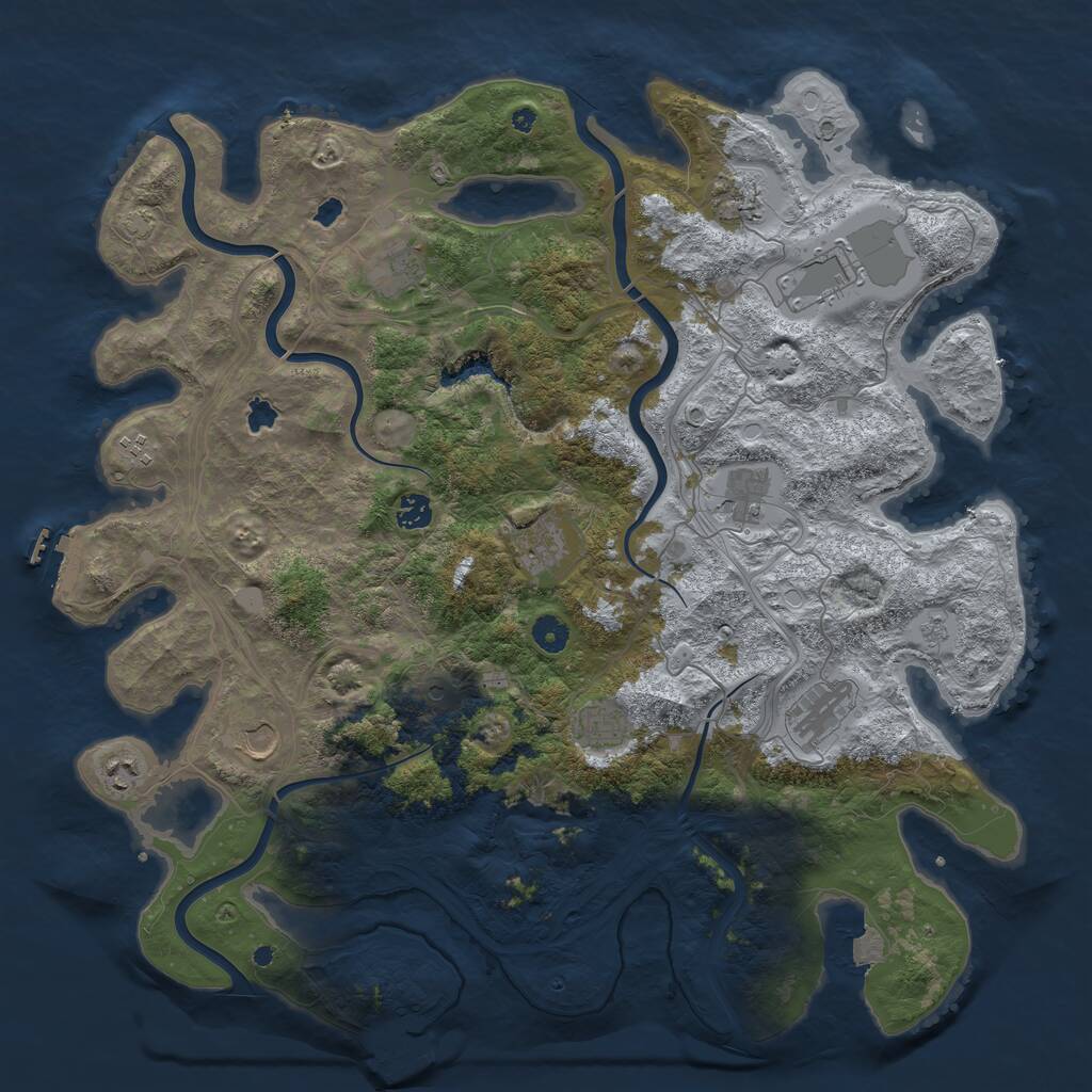 Rust Map: Procedural Map, Size: 4500, Seed: 549090, 17 Monuments