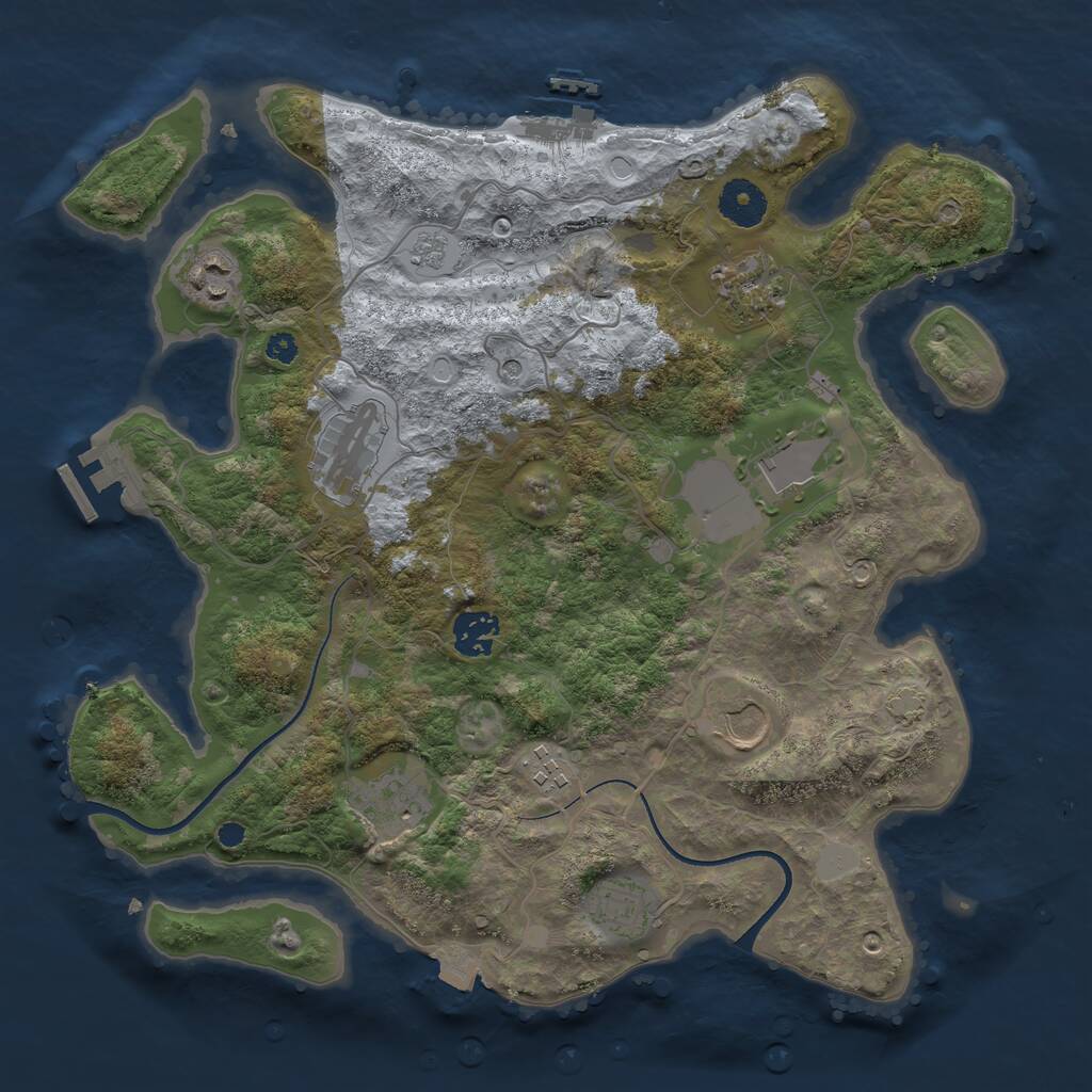 Rust Map: Procedural Map, Size: 3500, Seed: 71254914, 15 Monuments