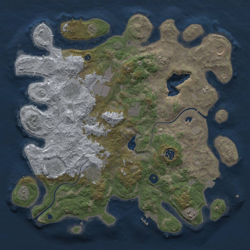 Rust Map: Procedural Map, Size: 4000, Seed: 1094004511, 14 Monuments