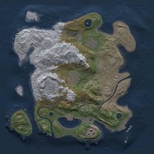 Thumbnail Rust Map: Procedural Map, Size: 3000, Seed: 8174, 9 Monuments